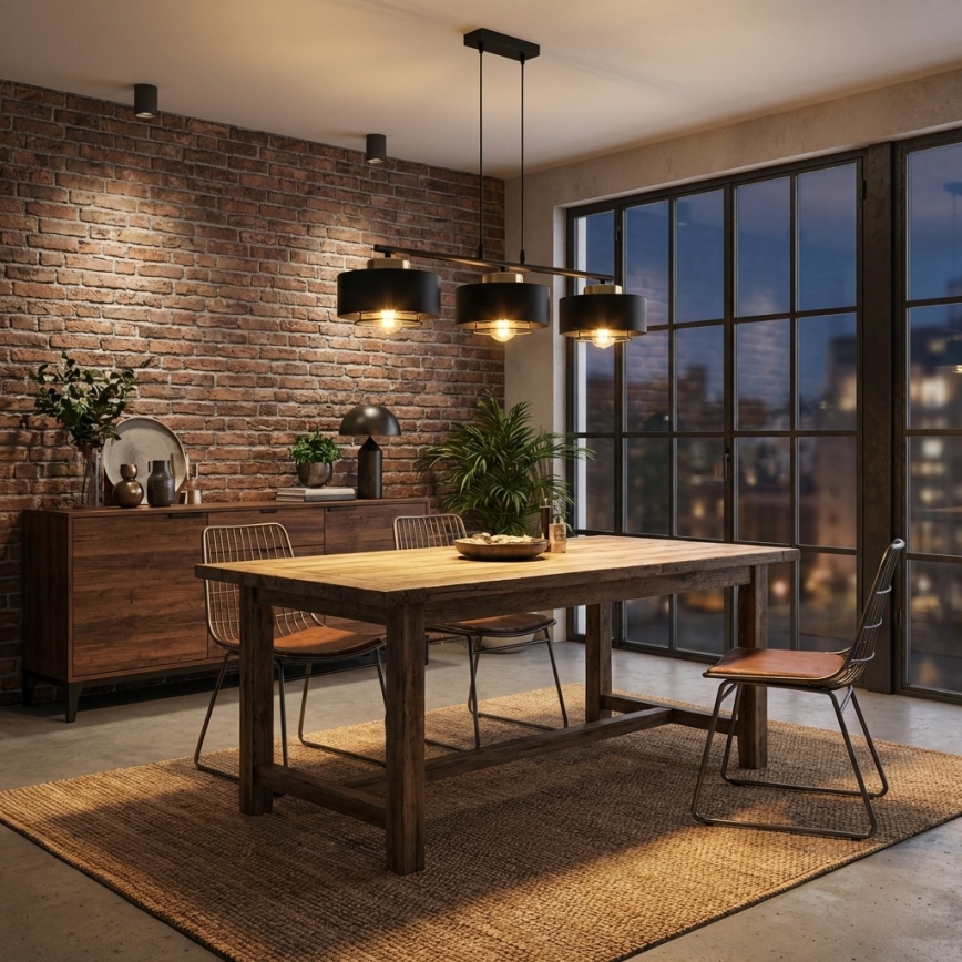 Brilagi - Lustr na lanku 3xE27/60W/230V černá/zlatá