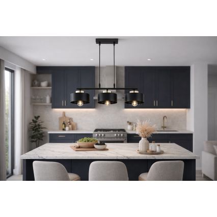 Brilagi - Lustr na lanku 3xE27/60W/230V černá/zlatá