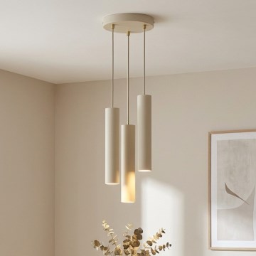 Brilagi - Lustr na lanku 3xGU10/15W/230V béžová/zlatá