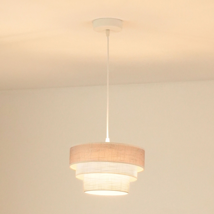 Brilagi - Lustr na lanku ALASKA LUNETA 1xE27/15W/230V pr. 25 cm šedá/krémová