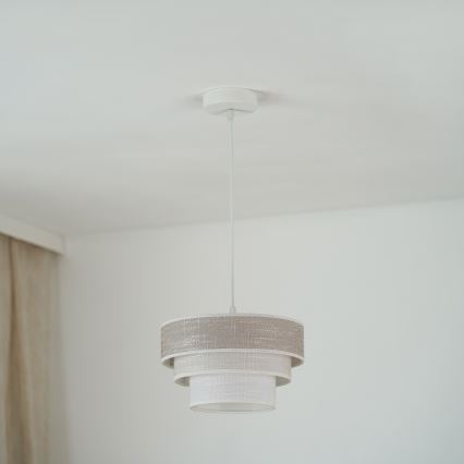 Brilagi - Lustr na lanku ALASKA LUNETA 1xE27/15W/230V pr. 25 cm šedá/krémová