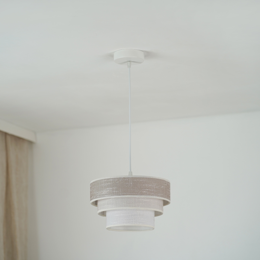 Brilagi - Lustr na lanku ALASKA LUNETA 1xE27/15W/230V pr. 25 cm šedá/krémová
