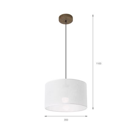 Brilagi - Lustr na lanku ANTHONY 1xE27/60W/230V dub ořech/bílá
