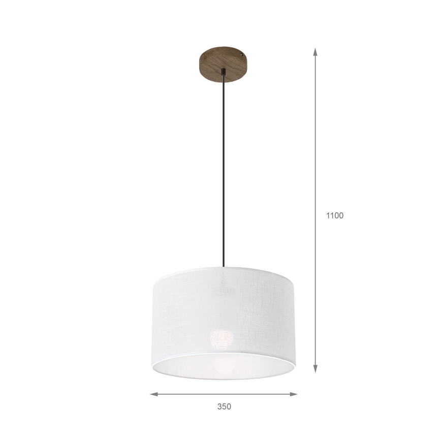 Brilagi - Lustr na lanku ANTHONY 1xE27/60W/230V dub ořech/bílá