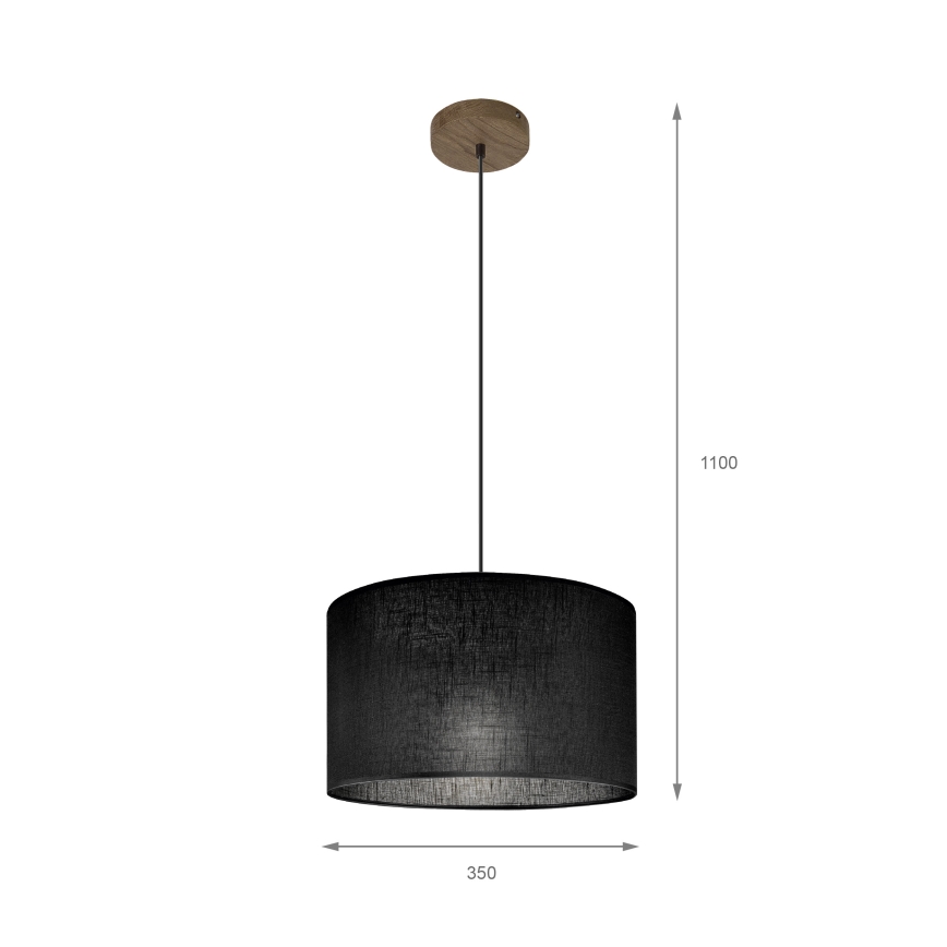 Brilagi - Lustr na lanku ANTHONY 1xE27/60W/230V dub ořech/černá