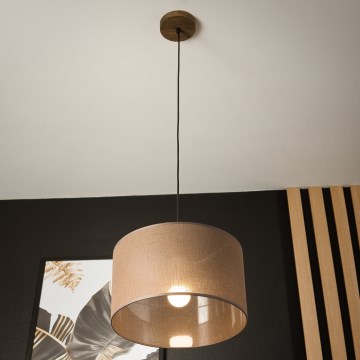 Brilagi - Lustr na lanku ANTHONY 1xE27/60W/230V dub ořech/hnědá