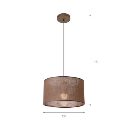 Brilagi - Lustr na lanku ANTHONY 1xE27/60W/230V dub ořech/hnědá