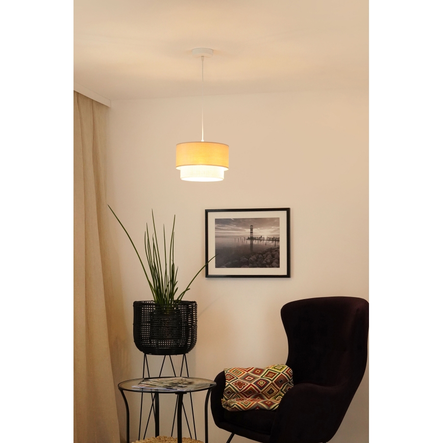 Brilagi - Lustr na lanku ARIZONA BOHO 1xE27/15W/230V pr. 25 cm béžová/bílá