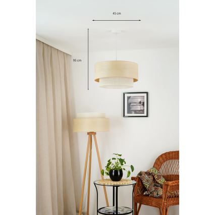 Brilagi - Lustr na lanku ARIZONA BOHO 1xE27/15W/230V pr. 45 cm béžová/bílá