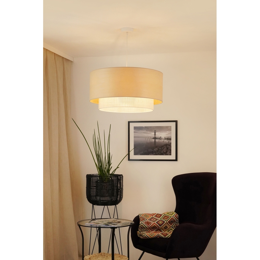 Brilagi - Lustr na lanku ARIZONA BOHO 1xE27/15W/230V pr. 60 cm béžová/bílá