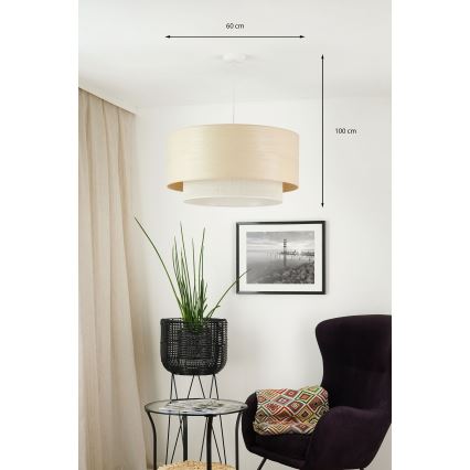 Brilagi - Lustr na lanku ARIZONA BOHO 1xE27/15W/230V pr. 60 cm béžová/bílá