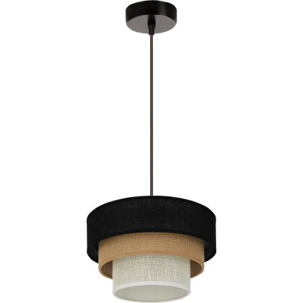 Brilagi - Lustr na lanku ASPEN LUNETA 1xE27/15W/230V pr. 25 cm černá/béžová/krémová