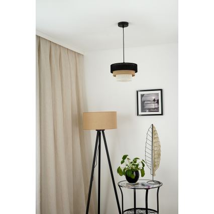 Brilagi - Lustr na lanku ASPEN LUNETA 1xE27/15W/230V pr. 25 cm černá/béžová/krémová
