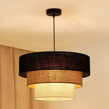 Brilagi - Lustr na lanku ASPEN LUNETA 1xE27/15W/230V pr. 45 cm černá/béžová/krémová