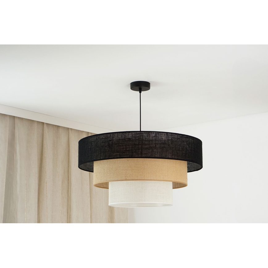 Brilagi - Lustr na lanku ASPEN LUNETA 1xE27/15W/230V pr. 60 cm černá/béžová/krémová