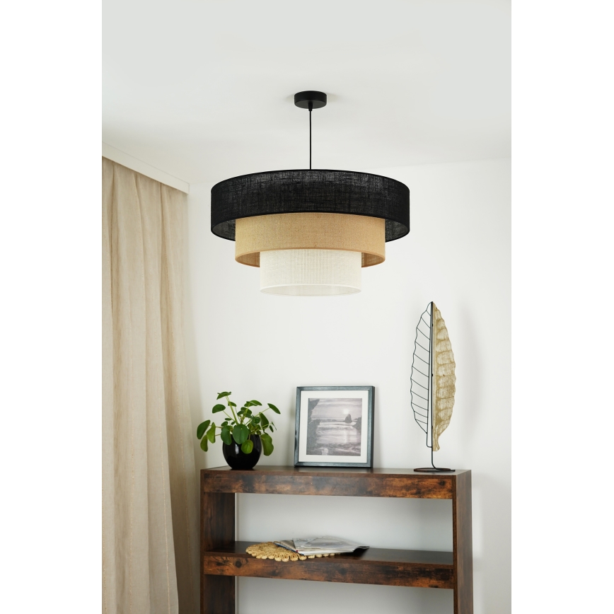 Brilagi - Lustr na lanku ASPEN LUNETA 1xE27/15W/230V pr. 60 cm černá/béžová/krémová