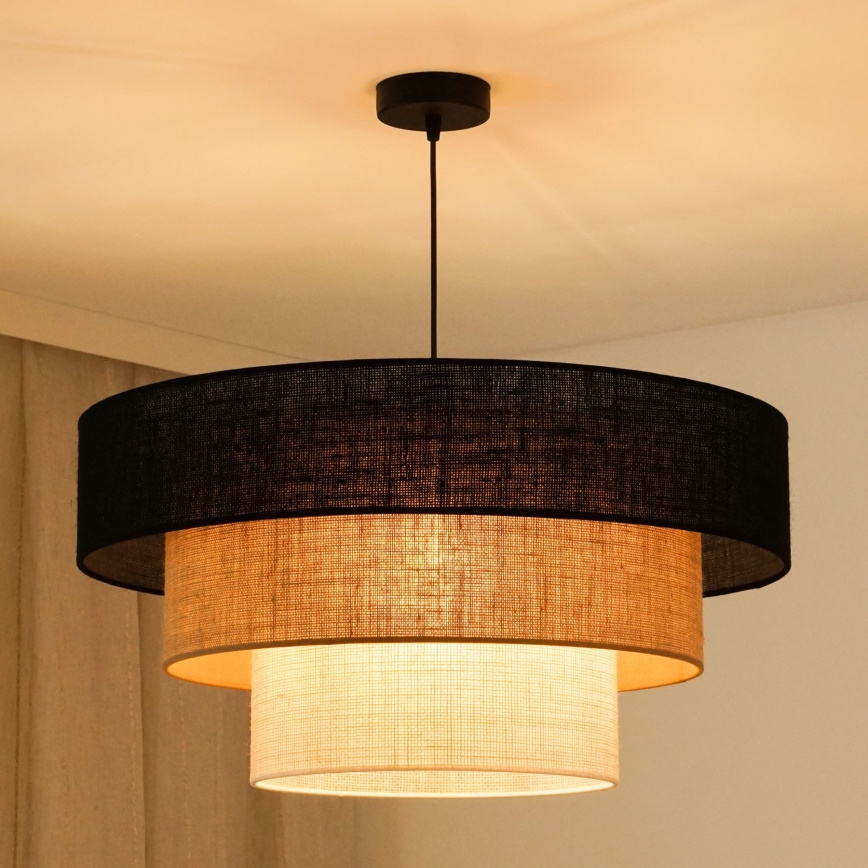 Brilagi - Lustr na lanku ASPEN LUNETA 1xE27/15W/230V pr. 60 cm černá/béžová/krémová