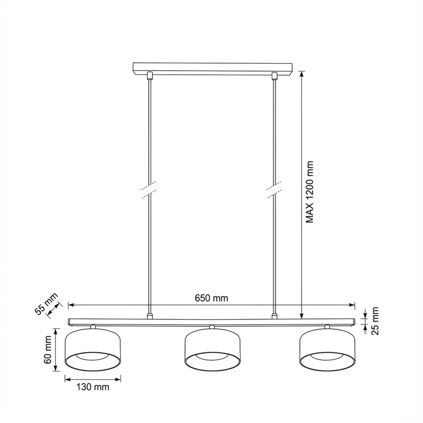 Brilagi - Lustr na lanku AURA LUX 3xGX53/30W/230V černá/zlatá