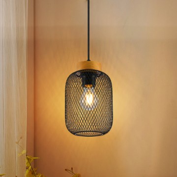 Brilagi - Lustr na lanku BASKLITE 1xE27/15W/230V kaučukovník/černá