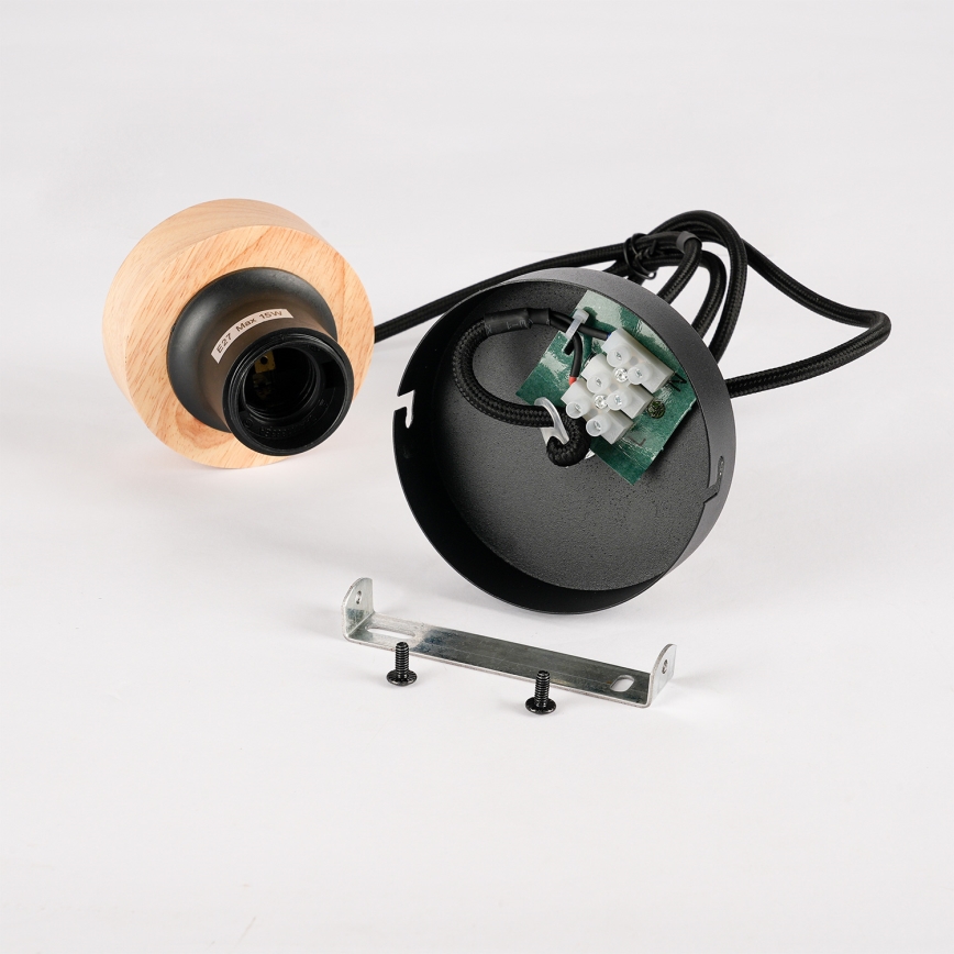 Brilagi - Lustr na lanku BASKLITE 1xE27/15W/230V kaučukovník/černá