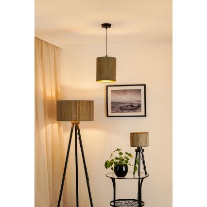 Brilagi - Lustr na lanku BOSTON ROLLER 1xE27/15W/230V pr. 21 cm sláma hnědá/zlatá