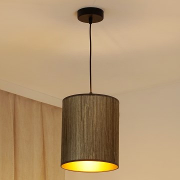 Brilagi - Lustr na lanku BOSTON ROLLER 1xE27/15W/230V pr. 21 cm sláma hnědá/zlatá