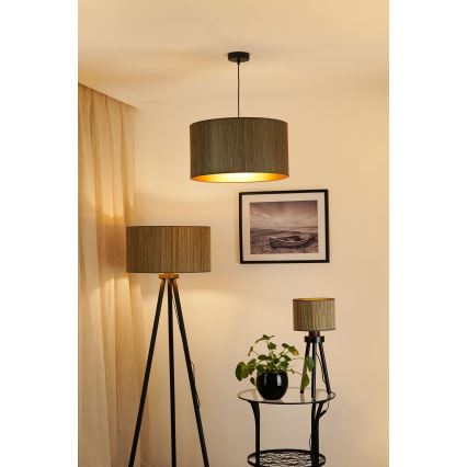 Brilagi - Lustr na lanku BOSTON ROLLER 1xE27/15W/230V pr. 45 cm sláma hnědá/zlatá