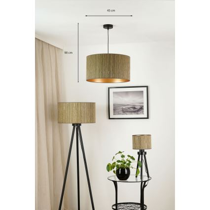 Brilagi - Lustr na lanku BOSTON ROLLER 1xE27/15W/230V pr. 45 cm sláma hnědá/zlatá