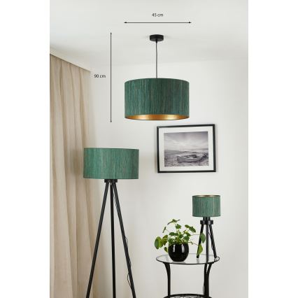 Brilagi - Lustr na lanku BOSTON ROLLER 1xE27/15W/230V pr. 45 cm sláma zelená/zlatá