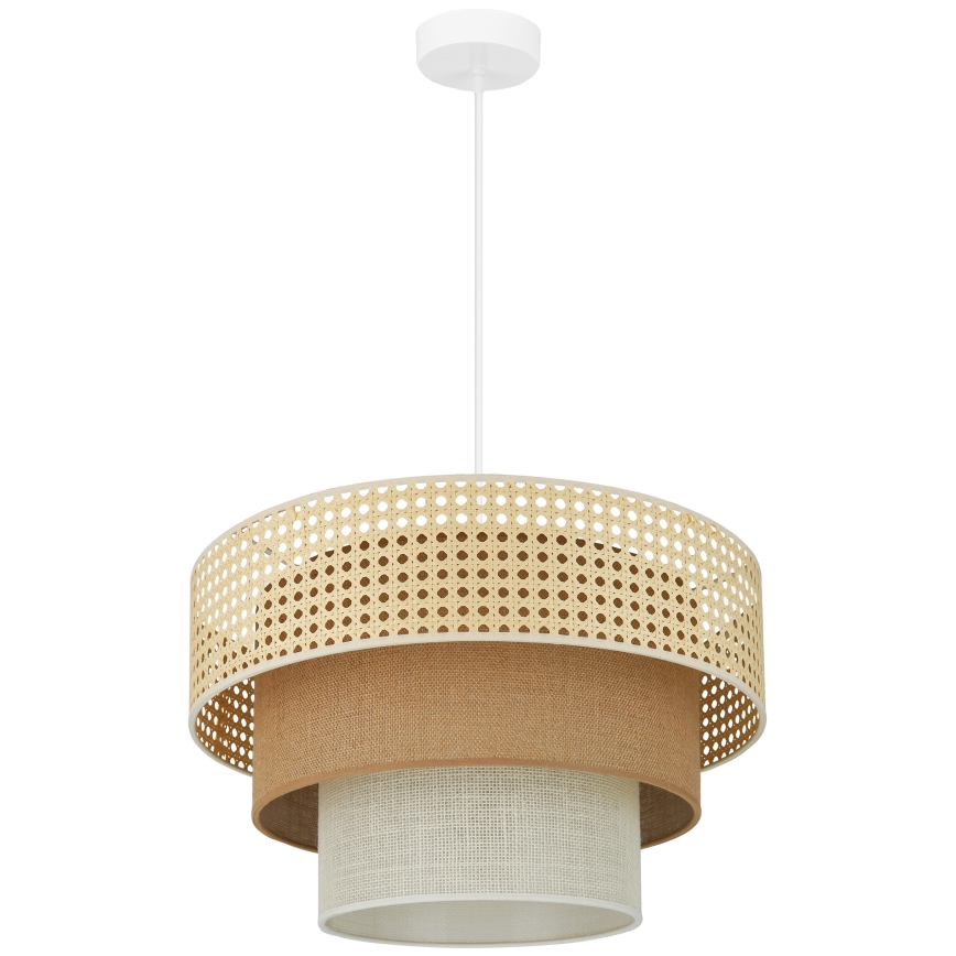 Brilagi - Lustr na lanku CEDAR LUNETA 1xE27/15W/230V pr. 45 cm ratan/hnědá/krémová