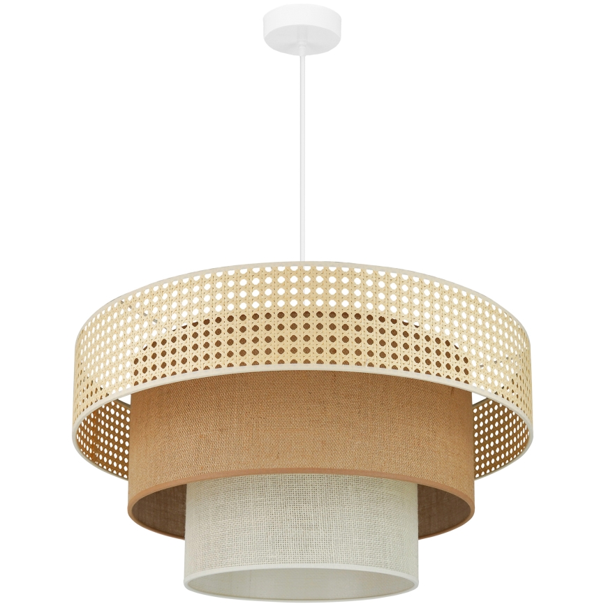 Brilagi - Lustr na lanku CEDAR LUNETA 1xE27/15W/230V pr. 60 cm ratan/hnědá/krémová