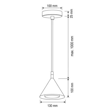 BRILAGI - Lustr na lanku CONE SINGLE 1xGX53/15W/230V černá