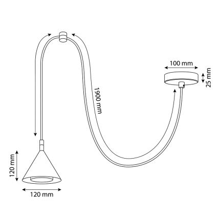 BRILAGI - Lustr na lanku CONE SINGLE SPIDER 1xGX53/15W/230V bílá