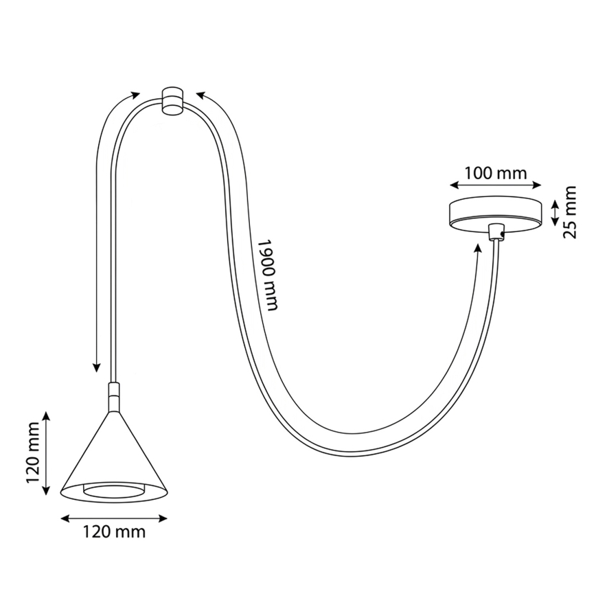 BRILAGI - Lustr na lanku CONE SINGLE SPIDER 1xGX53/15W/230V bílá