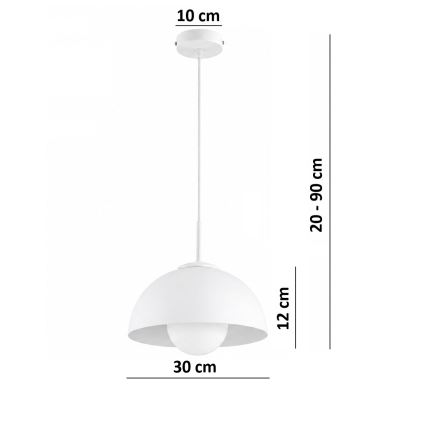 BRILAGI - Lustr na lanku COSMO 1xE27/60W/230V pr. 30 cm bílá/zlatá