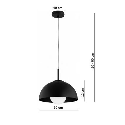 BRILAGI - Lustr na lanku COSMO 1xE27/60W/230V pr. 30 cm černá