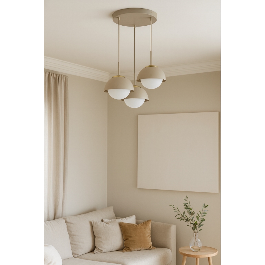 Brilagi - Lustr na lanku COSMO 3xE27/60W/230V béžová/zlatá