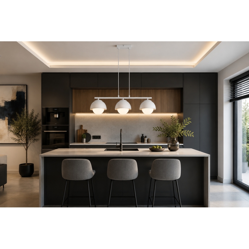 BRILAGI - Lustr na lanku COSMO 3xE27/60W/230V bílá/zlatá