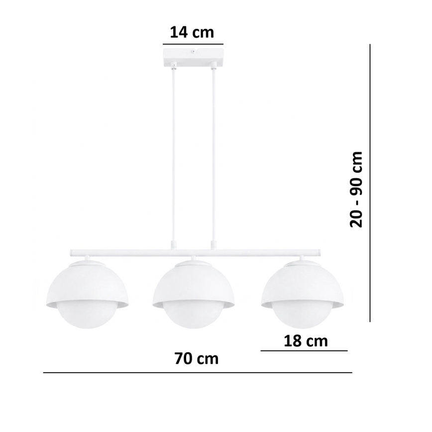 BRILAGI - Lustr na lanku COSMO 3xE27/60W/230V bílá/zlatá