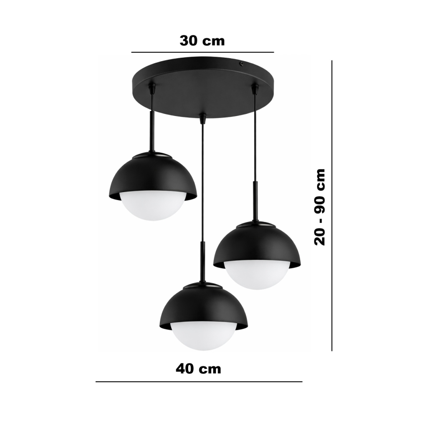 BRILAGI - Lustr na lanku COSMO 3xE27/60W/230V černá