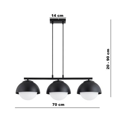 BRILAGI - Lustr na lanku COSMO 3xE27/60W/230V černá