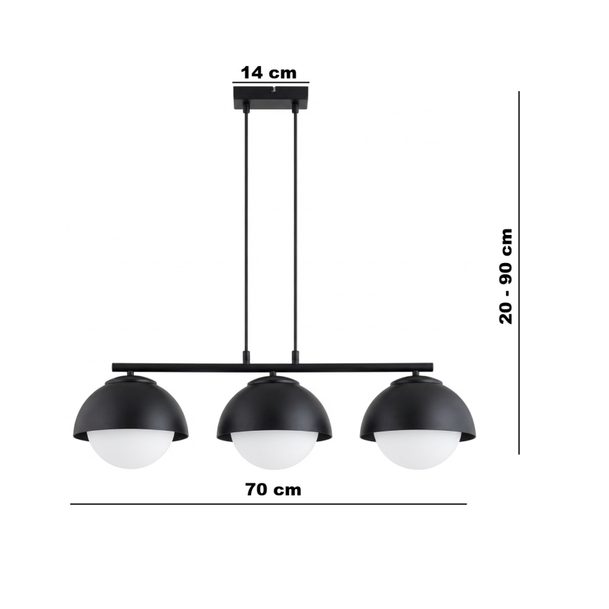 BRILAGI - Lustr na lanku COSMO 3xE27/60W/230V černá