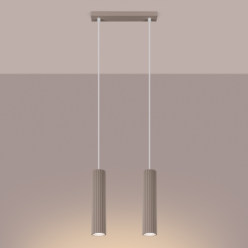 Brilagi - Lustr na lanku CRESTO 2xGU10/10W/230V taupe