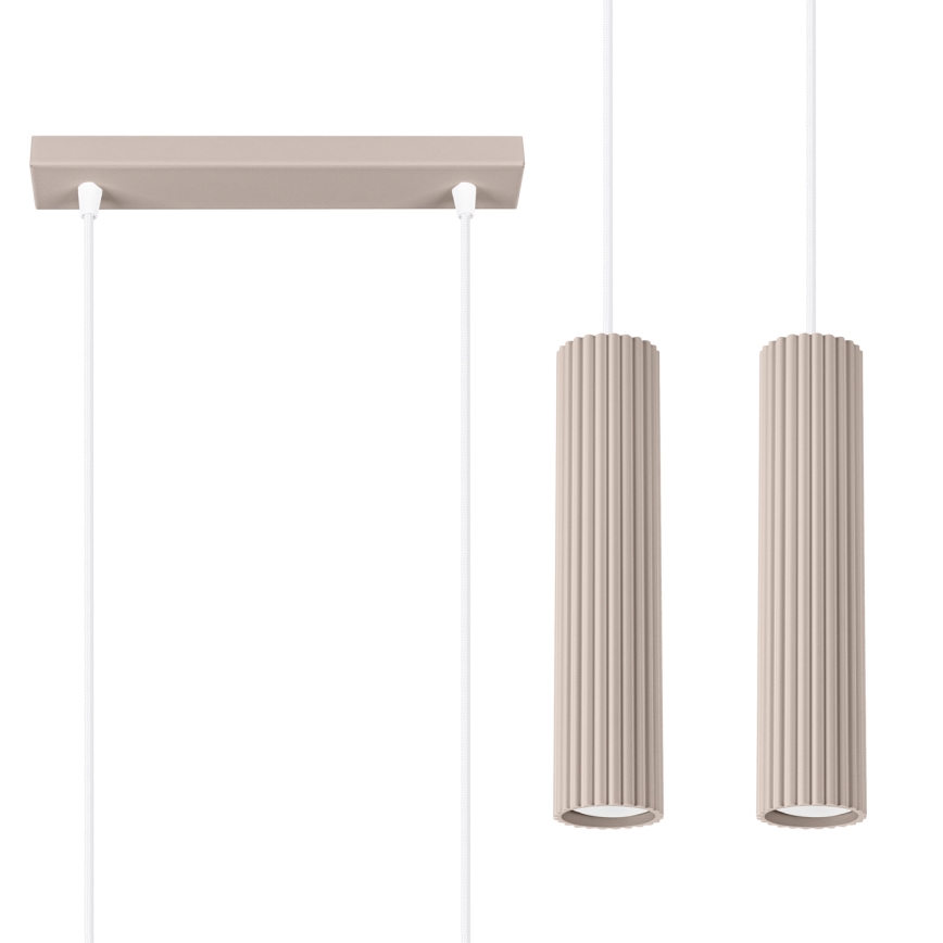 Brilagi - Lustr na lanku CRESTO 2xGU10/10W/230V taupe