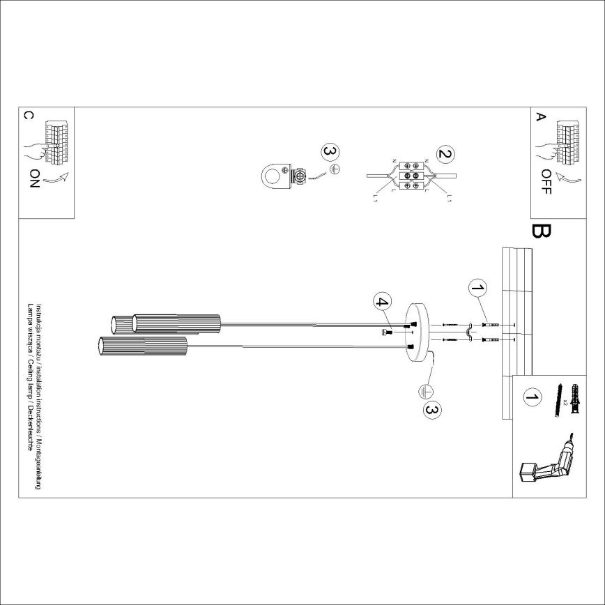 Brilagi - Lustr na lanku CRESTO 3xGU10/10W/230V bílá