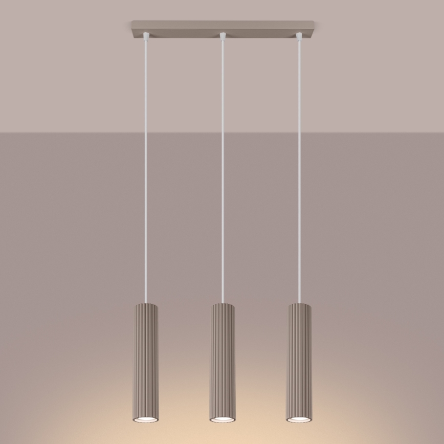 Brilagi - Lustr na lanku CRESTO 3xGU10/10W/230V taupe