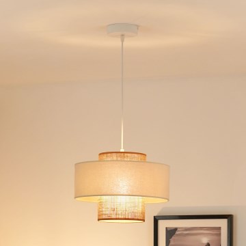 Brilagi - Lustr na lanku DALLAS 1xE27/15W/230V pr. 30 cm hnědá/krémová/bílá