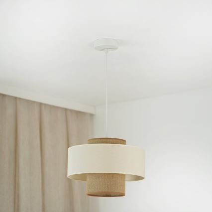 Brilagi - Lustr na lanku DALLAS 1xE27/15W/230V pr. 30 cm hnědá/krémová/bílá