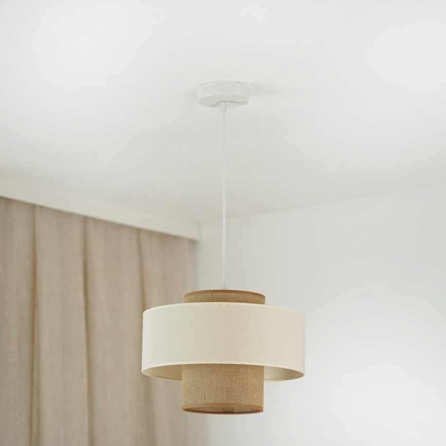 Brilagi - Lustr na lanku DALLAS 1xE27/15W/230V pr. 30 cm hnědá/krémová/bílá