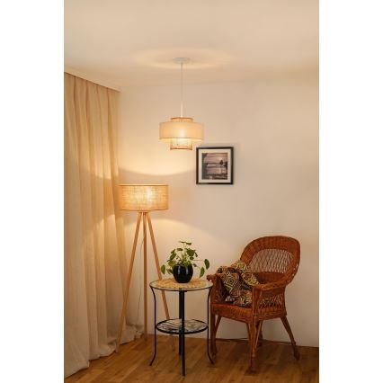 Brilagi - Lustr na lanku DALLAS 1xE27/15W/230V pr. 30 cm hnědá/krémová/bílá